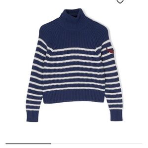 Zadig & Voltaire Blue and White Turtleneck Sweater